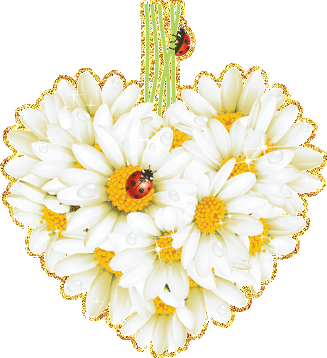 Gif animé coeur de fleurs